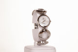 Ceas din Aliaj de culoare Argintie AW de damă, curea cu simboluri infinite și 4 cristale de cuarț - Multilady.ro