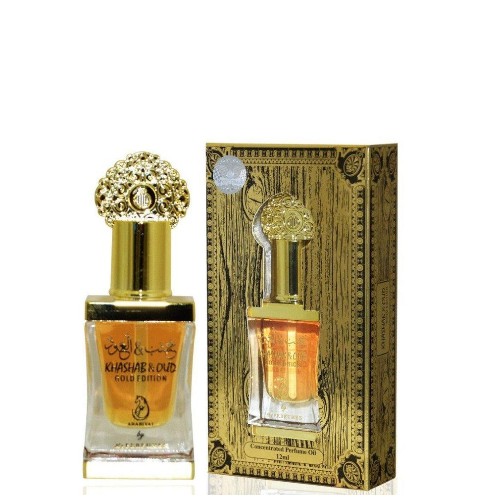 12 ml Ulei de Parfum Khashab & Oud Gold  Edition cu Arome Oriental Fructate-Florale  pentru Bărbați și Femei - Multilady.ro