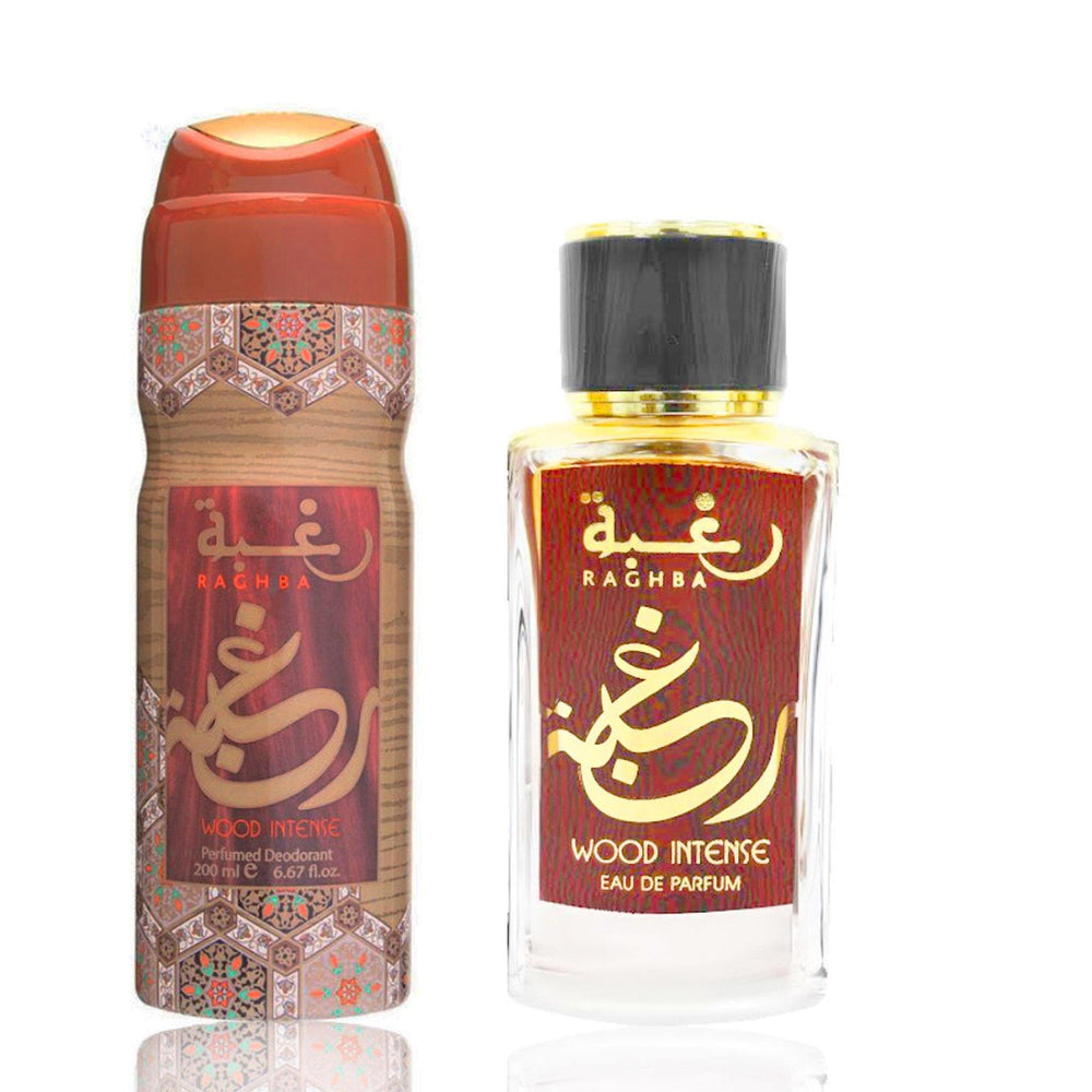 100 ml Parfum Raghba Wood cu Arome Intense + Cadou 200 ml Deodorant cu Arome  Intense Dulci Orientale pentru Bărbați - Multilady.ro