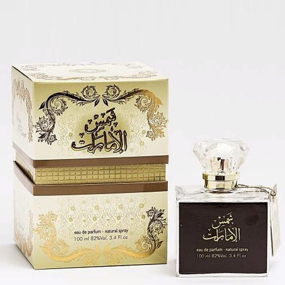 100 ml Eau de Perfume Shams Al Emarat cu Arome Fructate de Lemn de Santal și Mosc pentru Femei - Multilady.ro
