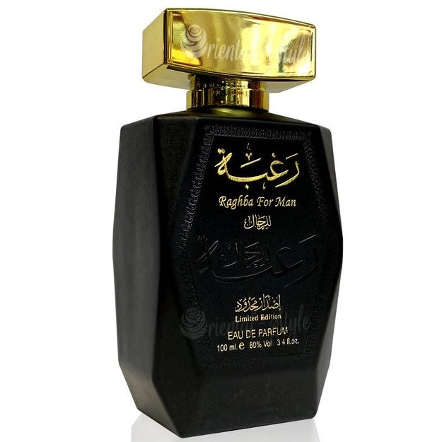 100ml  Eau de Perfume Raghba Intense cu Arome Orientale, Dulci și Lemnnoase pentru Bărbați