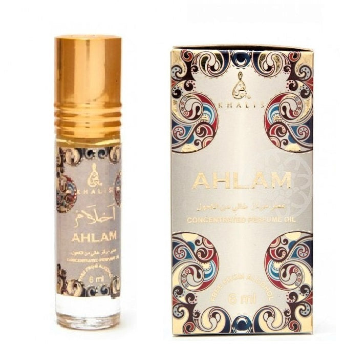 6 ml Ulei de Parfum Ahlam Oriental cu Arome de Caramel și Santal pentru Bărbați