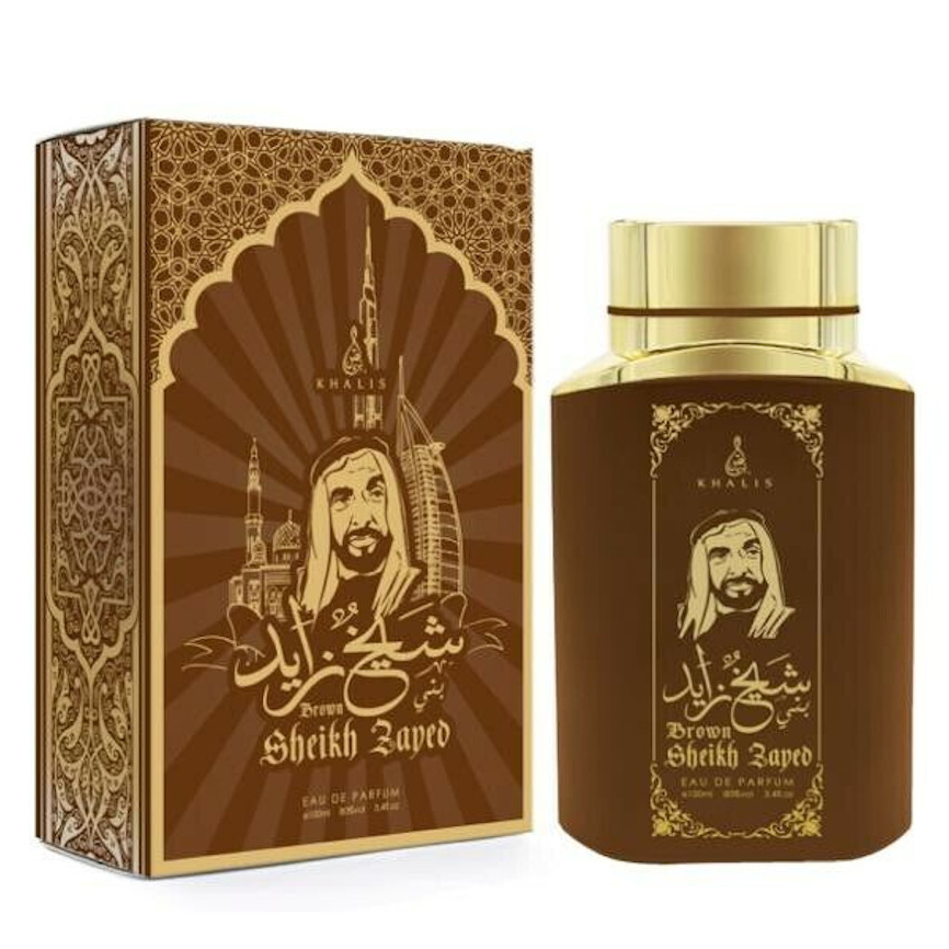 100 ml Eau de Perfume SHEIKH ZAYED BROWN cu Arome de Oud și Vanilie pentru Bărbați