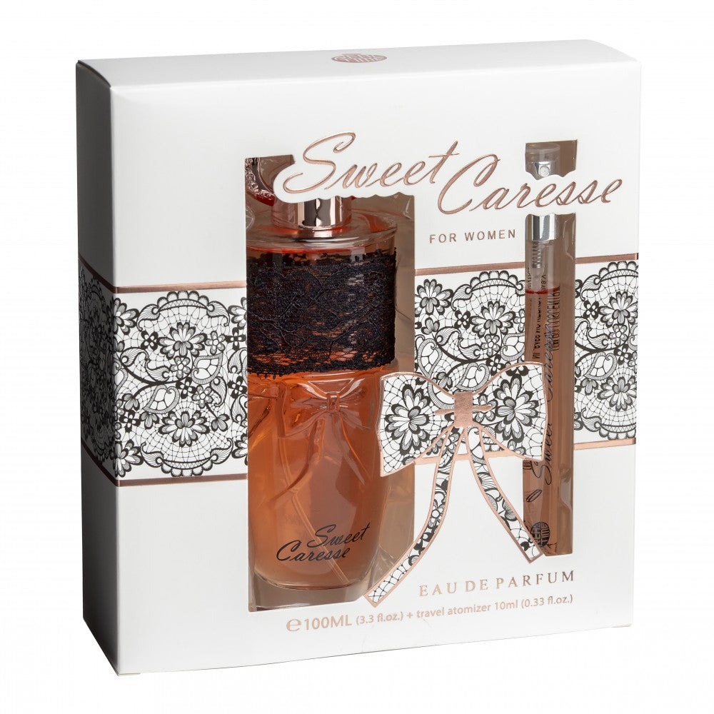 100 ml + 10 ml Eau de Perfume "SWEET CARESSE" cu Arome Oriental - Florale pentru Femei