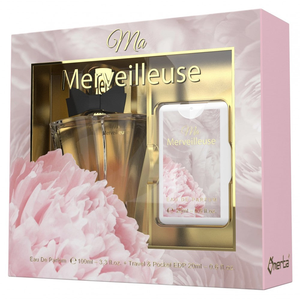100 ml + 20 ml Eau de Perfume "MA MERVEILLEUSE" cu Arome Oriental - Florale pentru Femei