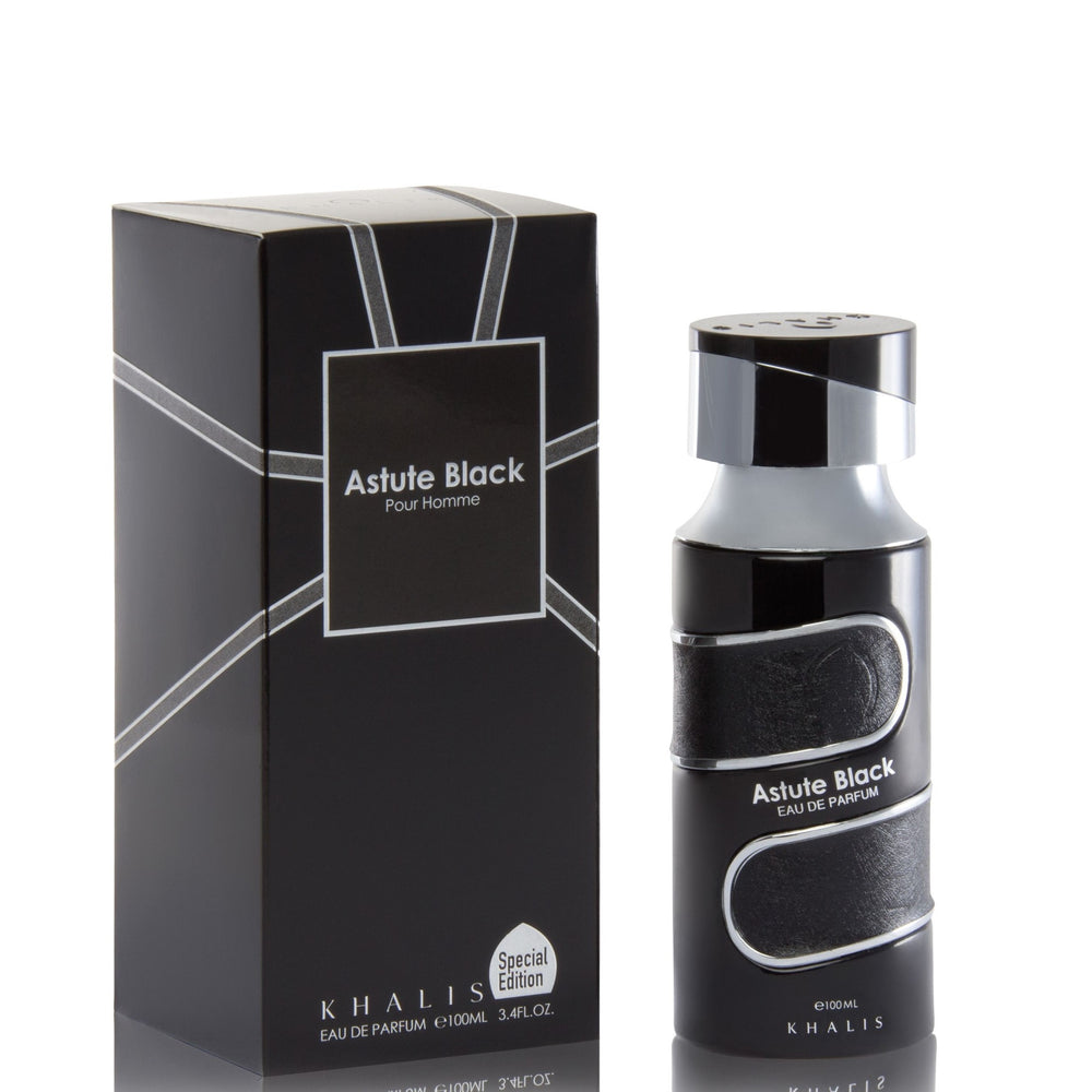 100 ml Eau de Perfume ASTUTE BLACK cu Arome Floral-Lemnoase pentru Bărbați