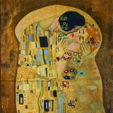 Eșarfă-Șal din Lână, 70 cm x 180 cm, Model Pictură Klimt - The Kiss - Multilady.ro