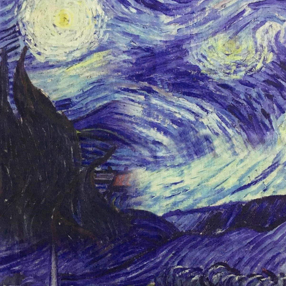 Eșarfă-Șal din Lână, 70 cm x 180 cm, Model Pictură Van Gogh - Starry Night - Multilady.ro