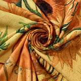 Eșarfă-Șal din Lână, 70 cm x 180 cm, Model Pictură Van Gogh - Sunflowers - Multilady.ro