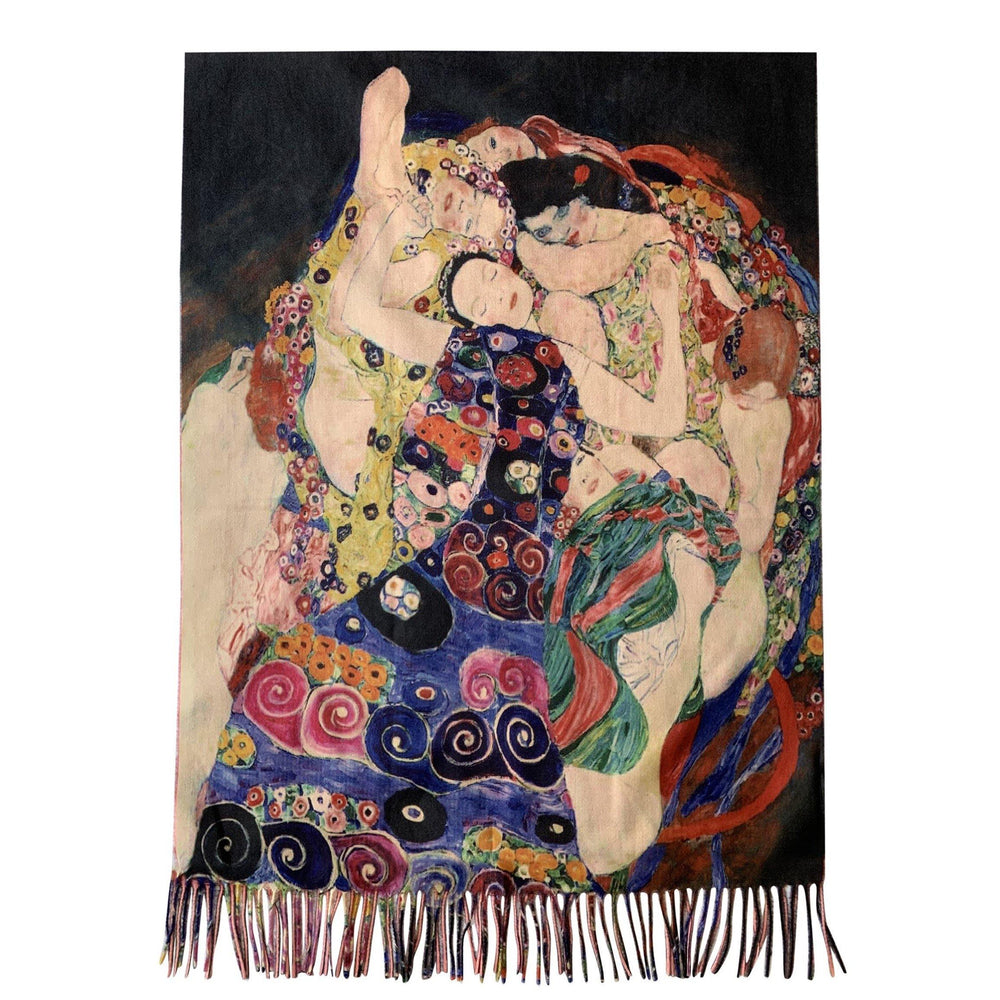 Eșarfă-Șal din Lână, 70 cm x 180 cm, Model Pictură Klimt - Three Ages Of Women - Multilady.ro