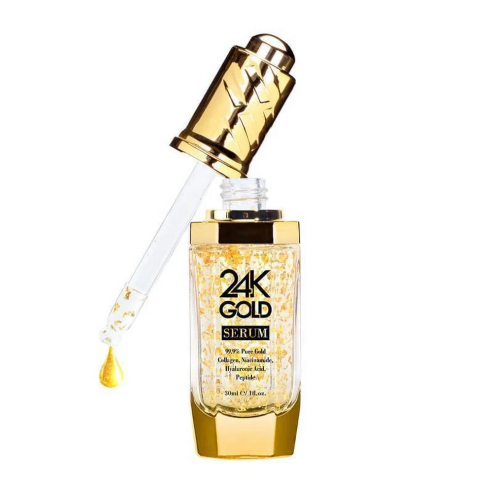 Serum cu particule de aur 24K întineritor cu acid hialuronic și colagen