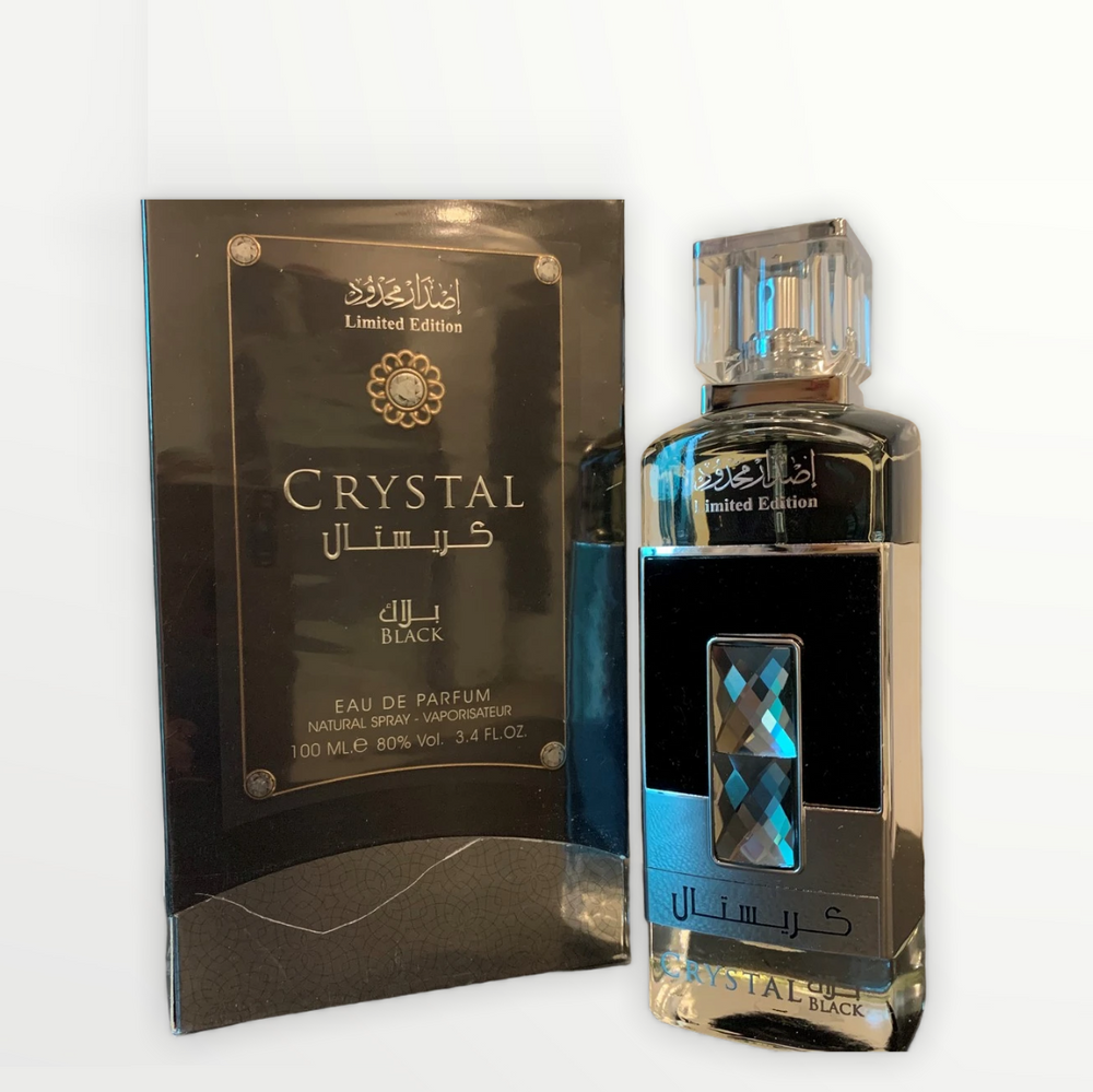 100 ml Eau de Perfume Crystal Black cu Arome de Lemn de Santal și Oud pentru Bărbați - Multilady.ro