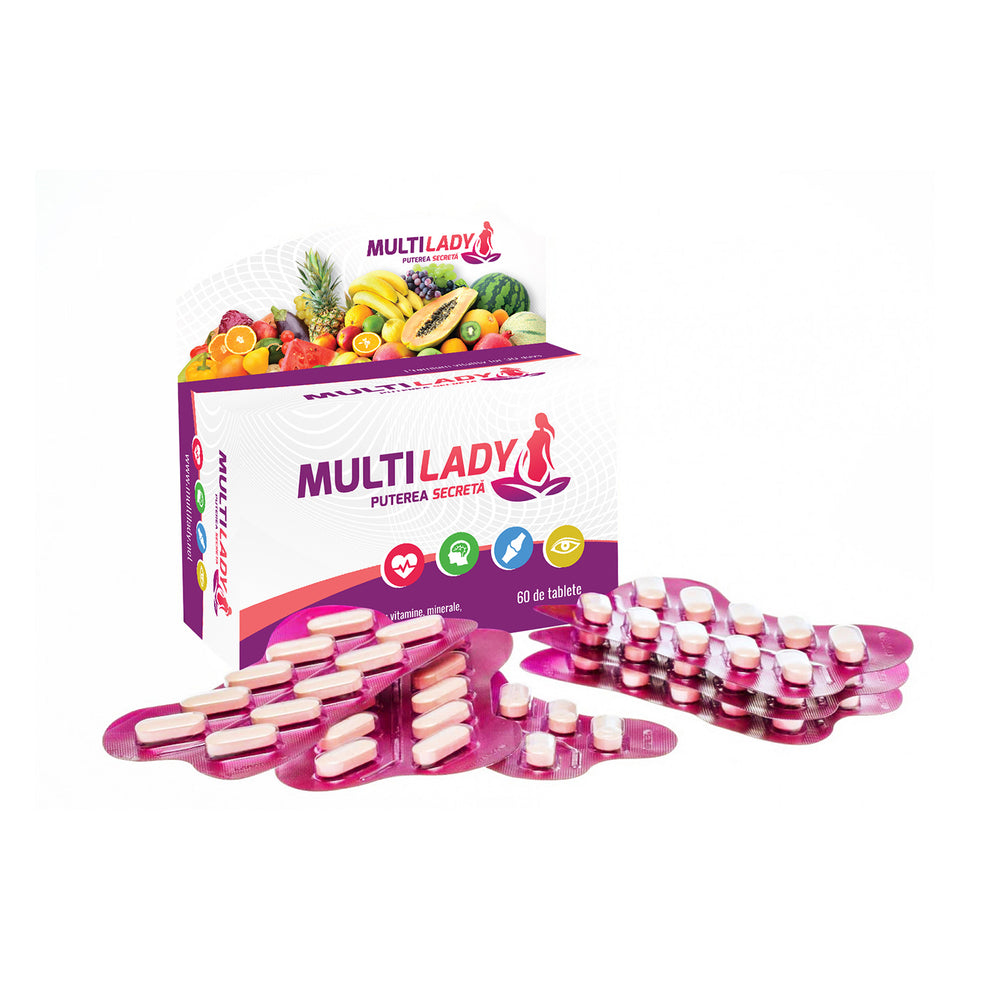 MultiLady - MultiVitamine Premium pentru un Sistem Imunitar Puternic, 60 comprimate
