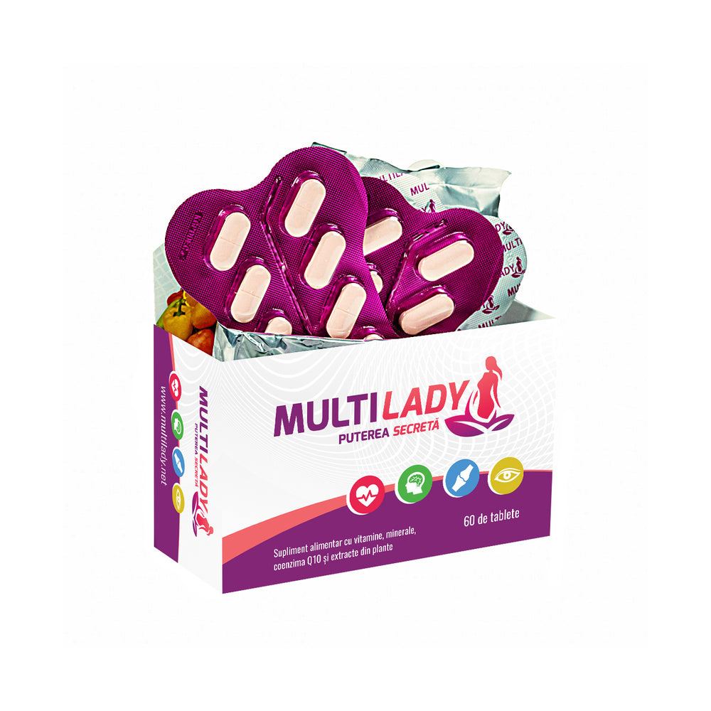 MultiLady - MultiVitamine Premium pentru un Sistem Imunitar Puternic, 60 comprimate