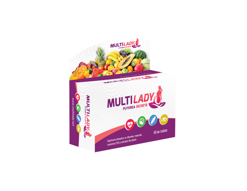 MultiLady - MultiVitamine Premium pentru un Sistem Imunitar Puternic, 60 comprimate